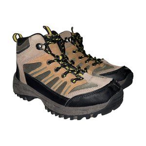 BearPaw Brown Leather Hiking Outdoor Camping Boots Boy's 1